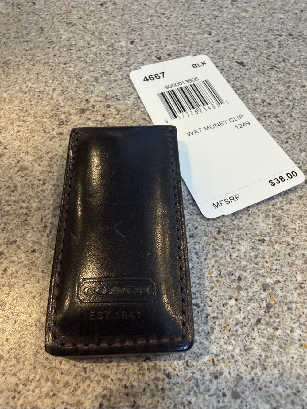 COACH Black Leather Money Clip - Vintage